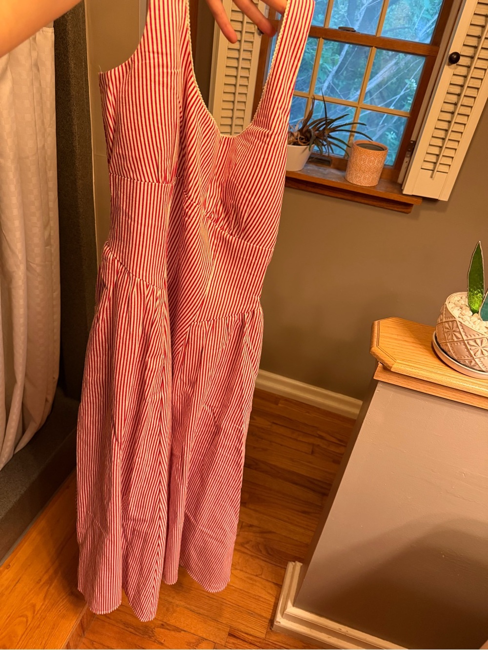 Linen Blend A&F Dylan Bra Free Midi Dress - Picture 8 of 10
